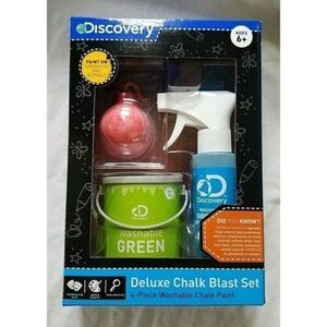 Green Bucket 4 Pc Set Kids Deluxe Chalk Blast Washable Chalk Paint